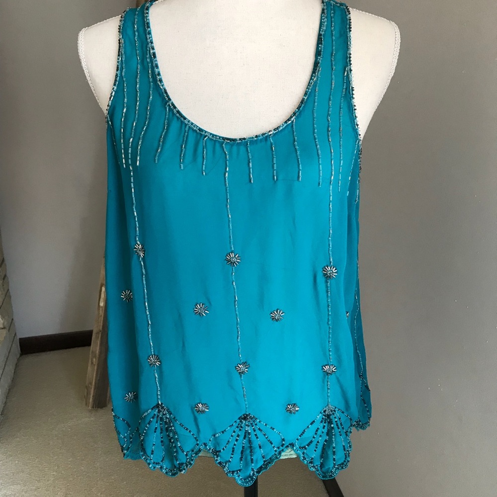 Turquoise Boho Tank Top